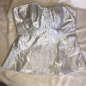 White House black market metallic sleeveless top